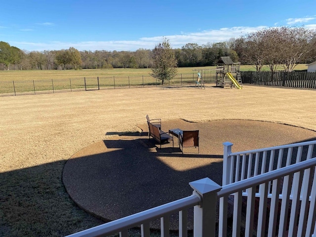 view of yard featuring a playground