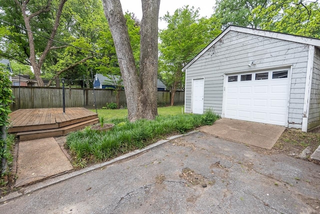 view of garage