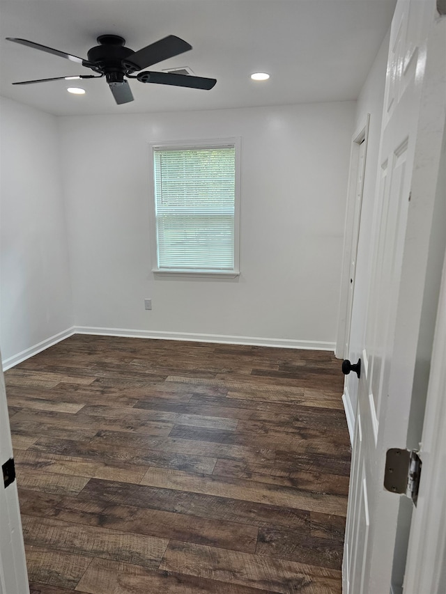 5907 Old Millington Rd, Millington, TN 38053 - unfurnished room featuring dark hardwood / wood-style floors and ceiling fan