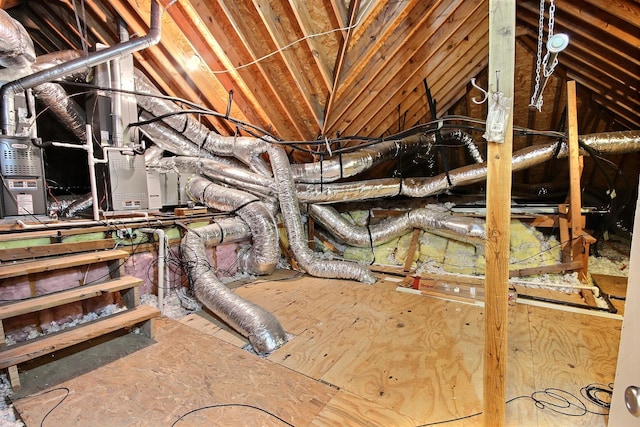 view of unfinished attic