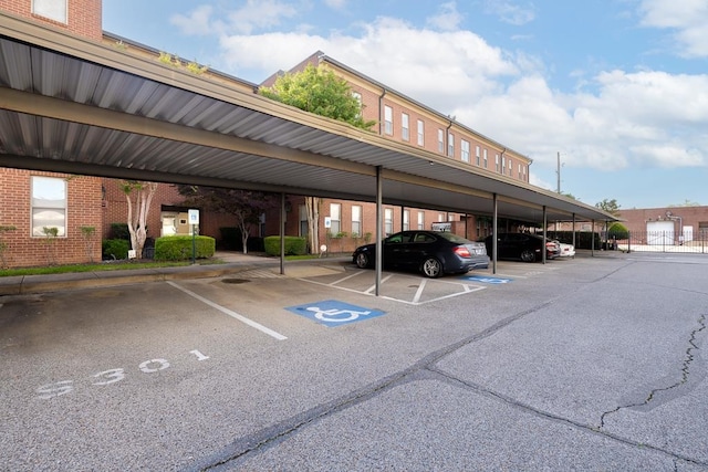 view of car parking featuring a carport