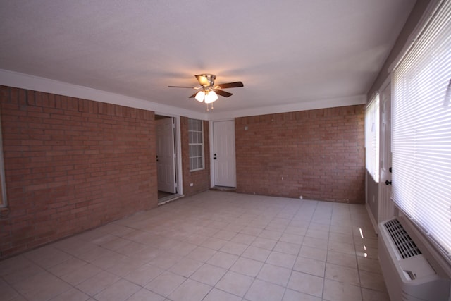 interior space featuring ceiling fan