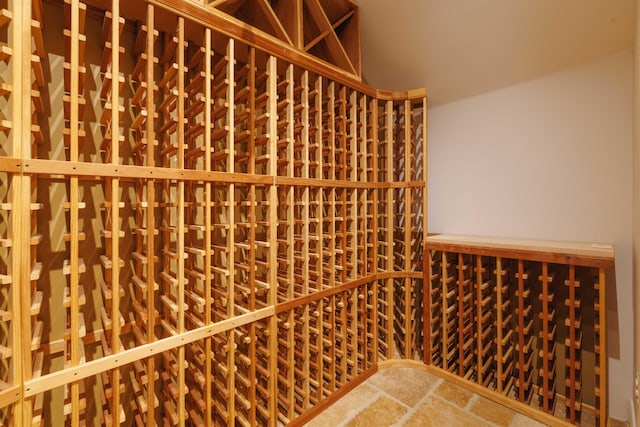 wine room with tile flooring