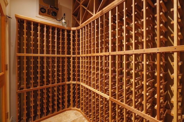 wine cellar featuring tile floors