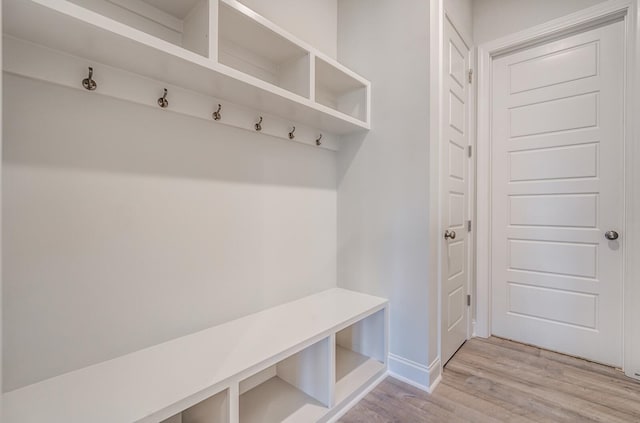 mudroom featuring light hardwood / wood-style floors