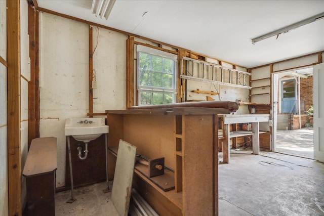 interior space featuring sink