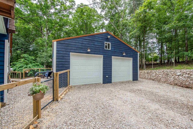 view of garage