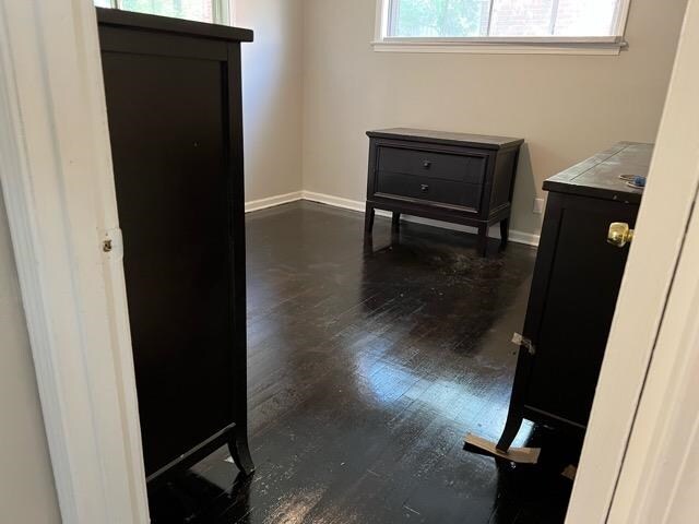 interior space featuring dark wood-type flooring