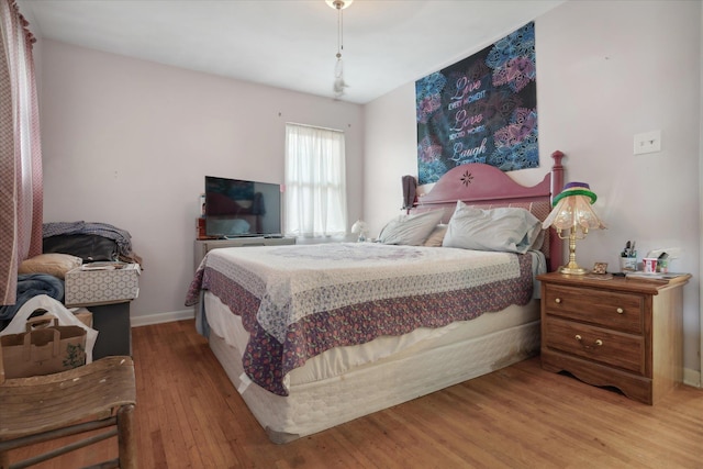 bedroom featuring light hardwood / wood-style flooring