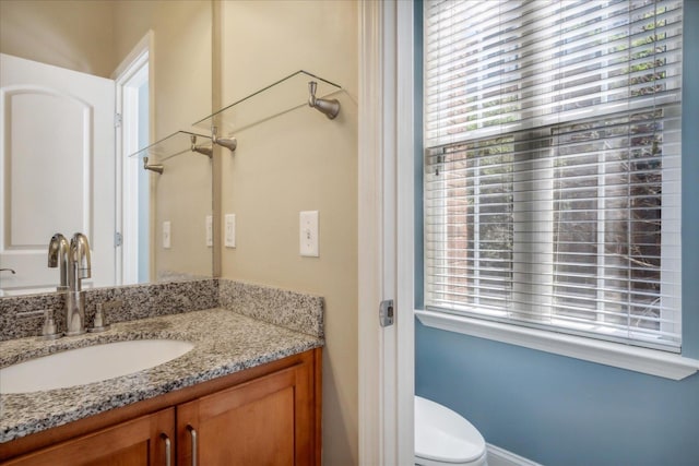 bathroom with toilet and vanity