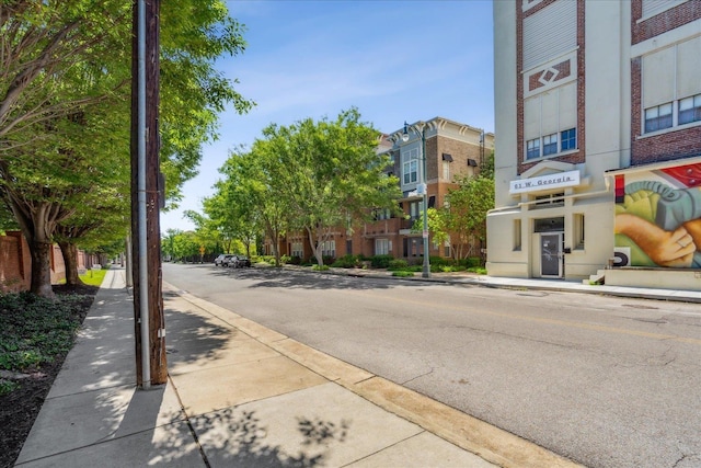 view of street with curbs and sidewalks