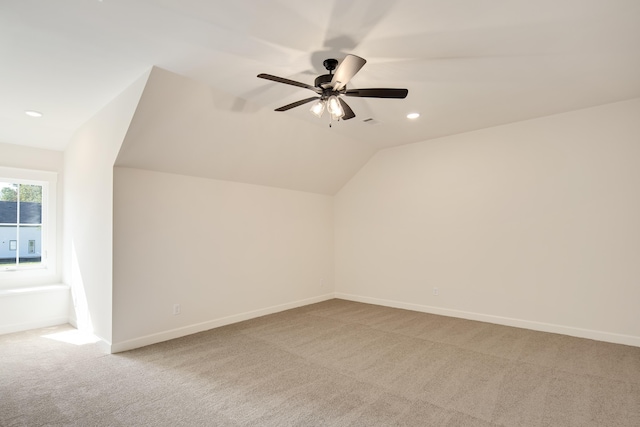 115 Independence Ln, Rossville, TN 38066 - additional living space with carpet floors, ceiling fan, recessed lighting, and lofted ceiling