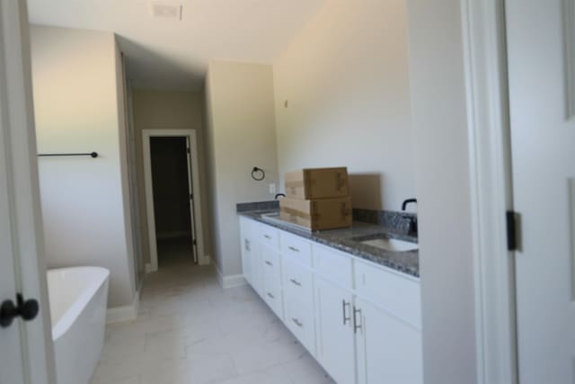 bathroom featuring vanity and a bathtub