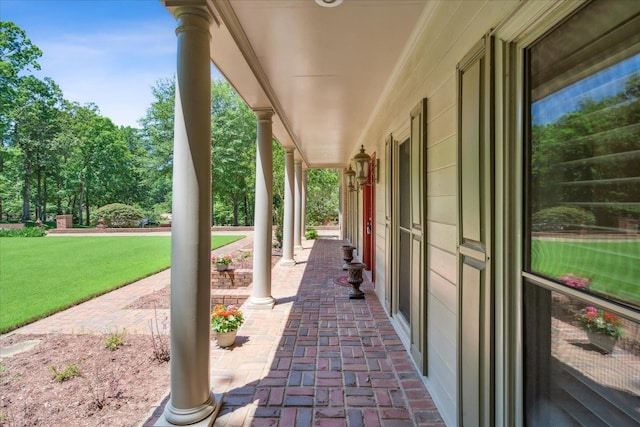 view of patio with a porch