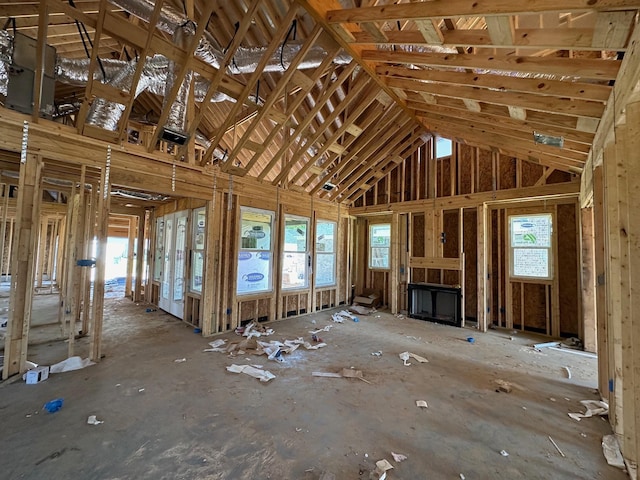 misc room with a high ceiling