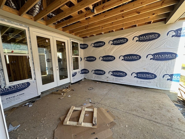 view of patio featuring french doors