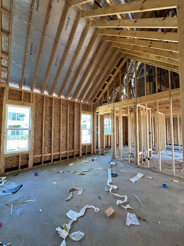 view of unfinished attic