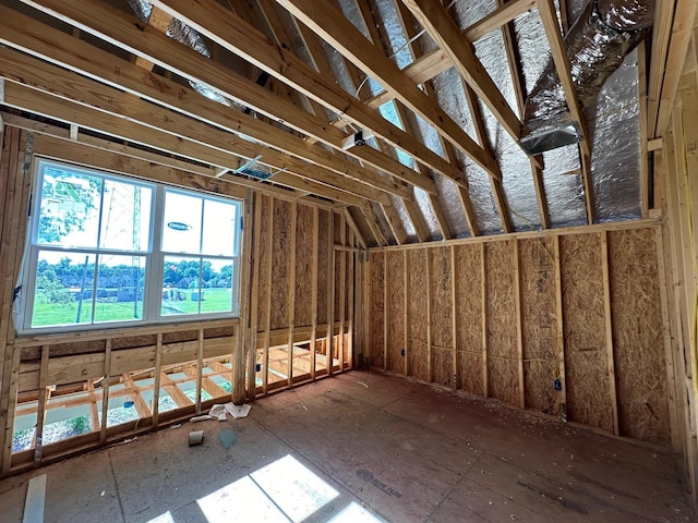 view of unfinished attic