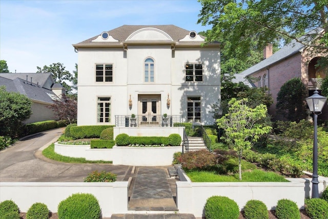 view of front of property with french doors