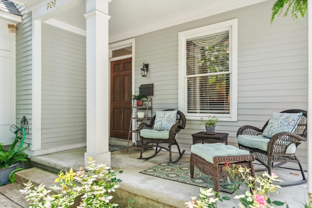 property entrance with a porch