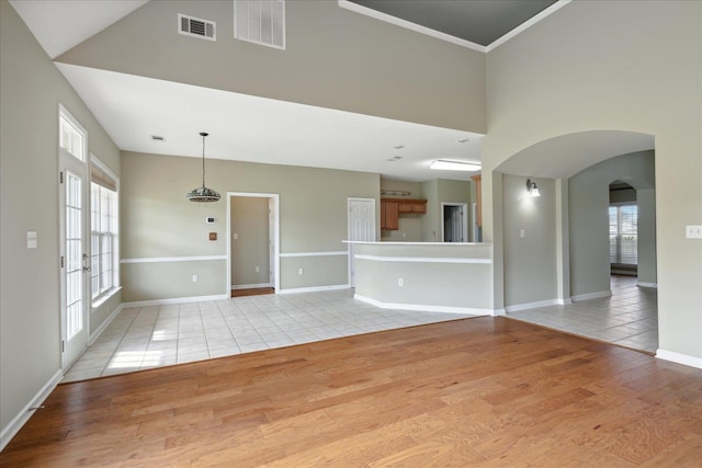 empty room with light wood-type flooring