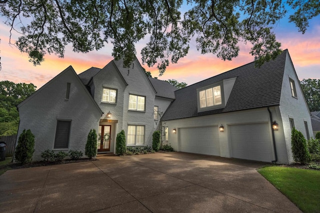 view of front of house with a garage