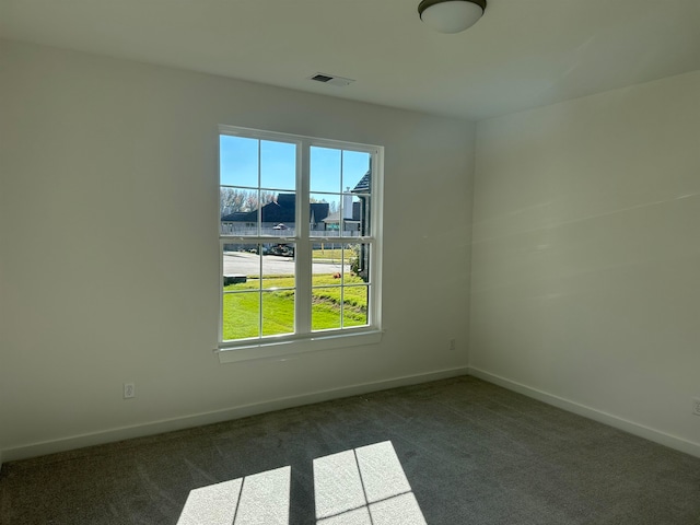 carpeted empty room featuring plenty of natural light