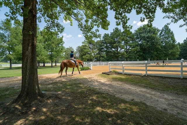 exterior space featuring a rural view