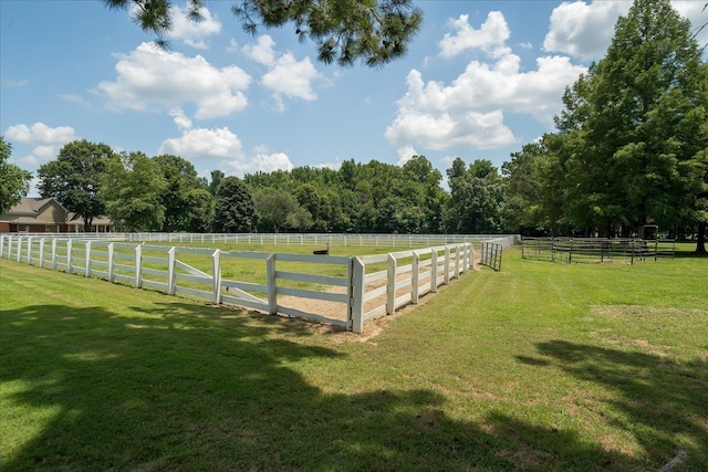 view of yard featuring a rural view