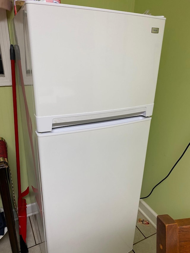 room details with white fridge