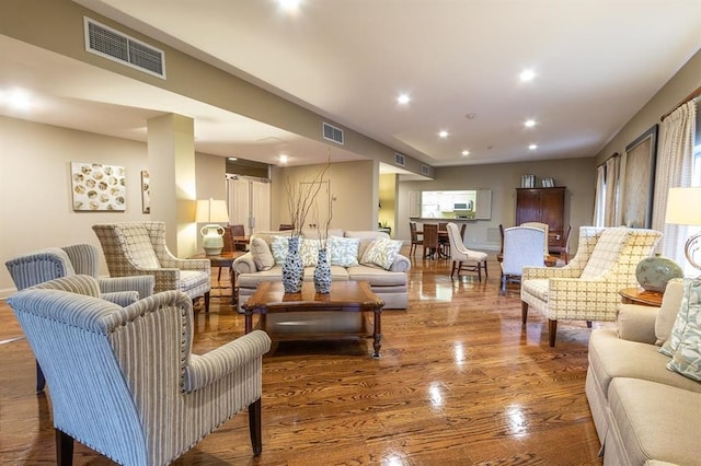 living room featuring hardwood / wood-style floors