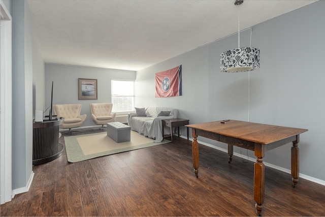 living room featuring dark hardwood / wood-style flooring