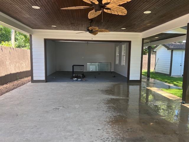 view of patio / terrace with ceiling fan