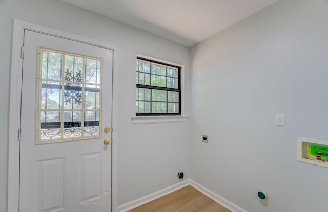 doorway featuring hardwood / wood-style floors