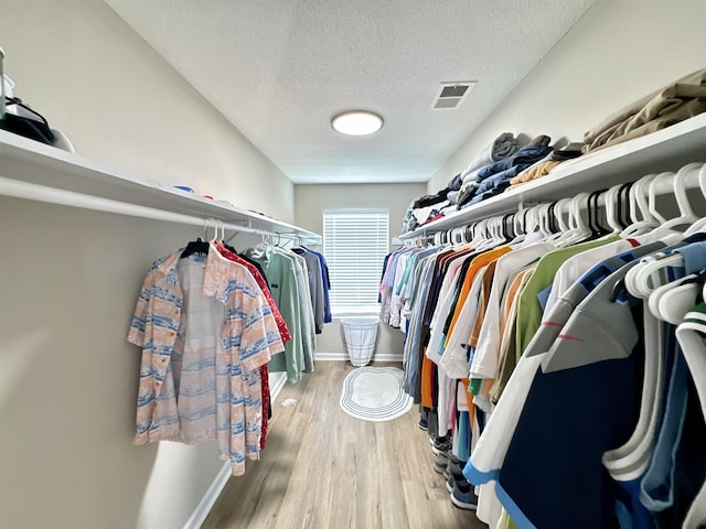 spacious closet featuring wood-type flooring