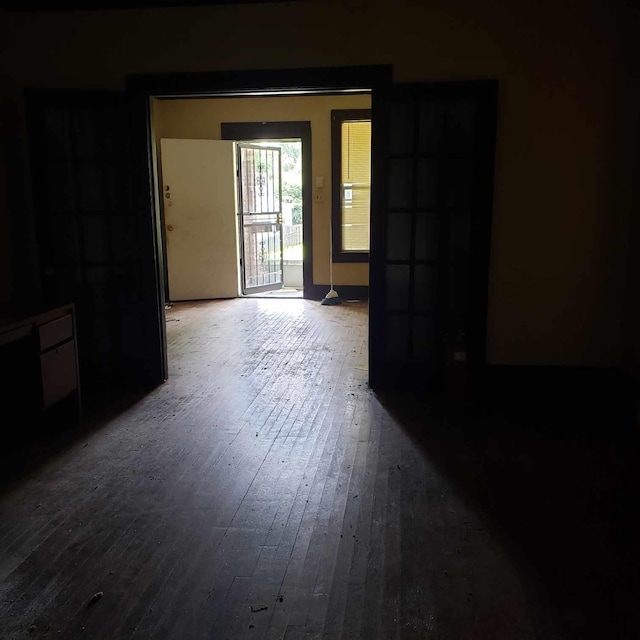 spare room featuring wood-type flooring