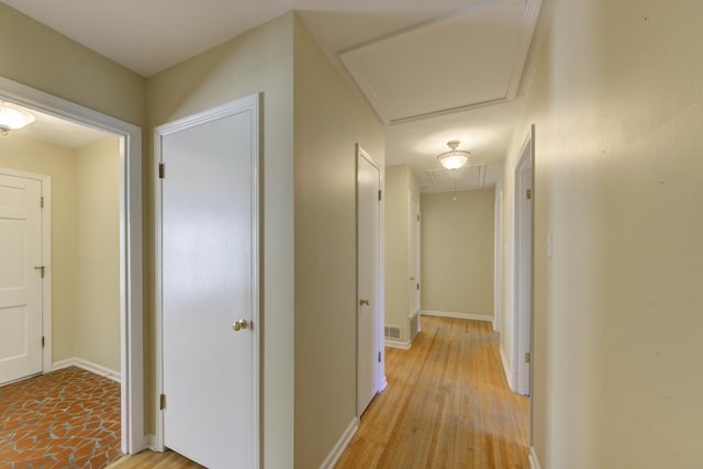 hallway featuring light hardwood / wood-style floors