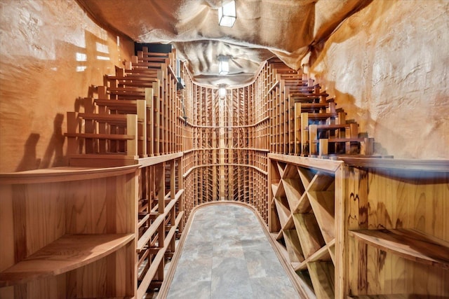 view of wine cellar