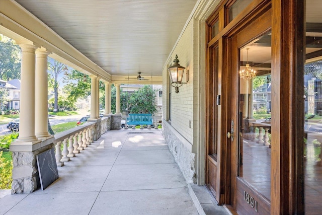 view of patio / terrace with a porch