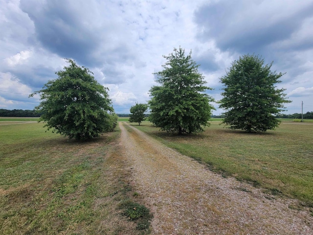 view of road with a rural view