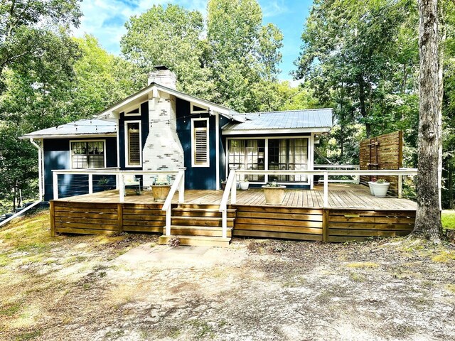 view of front of house with a deck