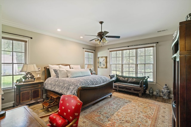 125 Millbury Ln, Eads, TN 38028 - bedroom with visible vents, ornamental molding, baseboards, and wood finished floors