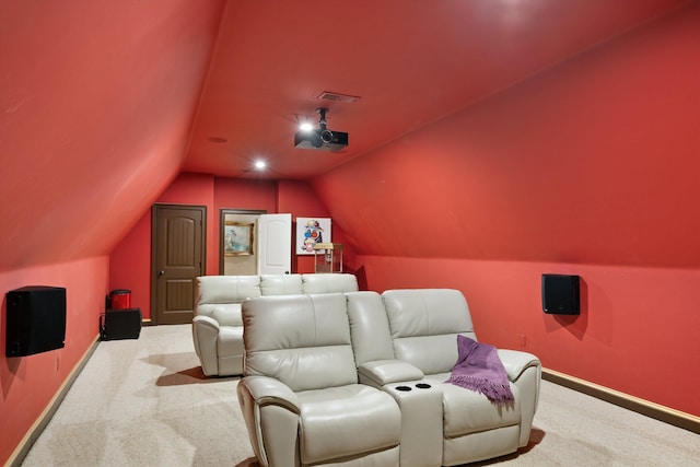 125 Millbury Ln, Eads, TN 38028 - cinema with lofted ceiling, carpet, visible vents, and baseboards