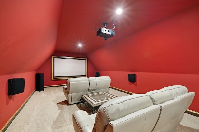 125 Millbury Ln, Eads, TN 38028 - cinema room with recessed lighting, baseboards, carpet floors, and vaulted ceiling