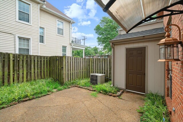 view of patio with central AC