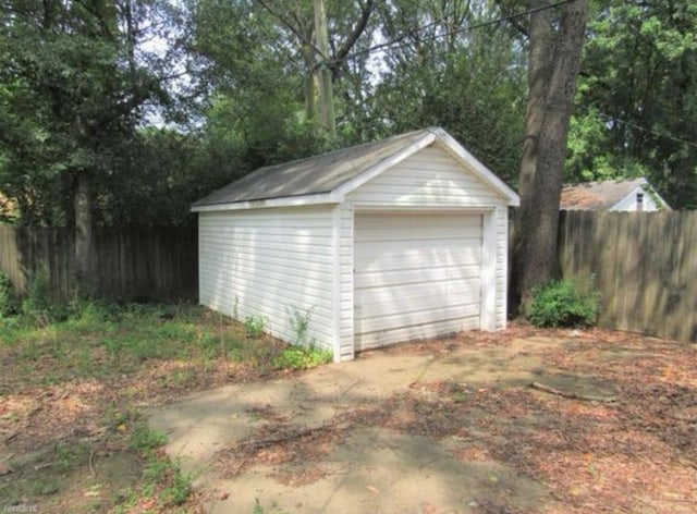 view of garage