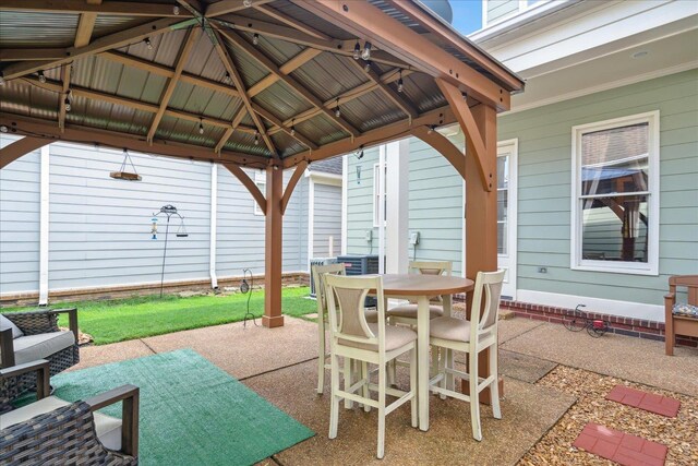 view of patio with a gazebo