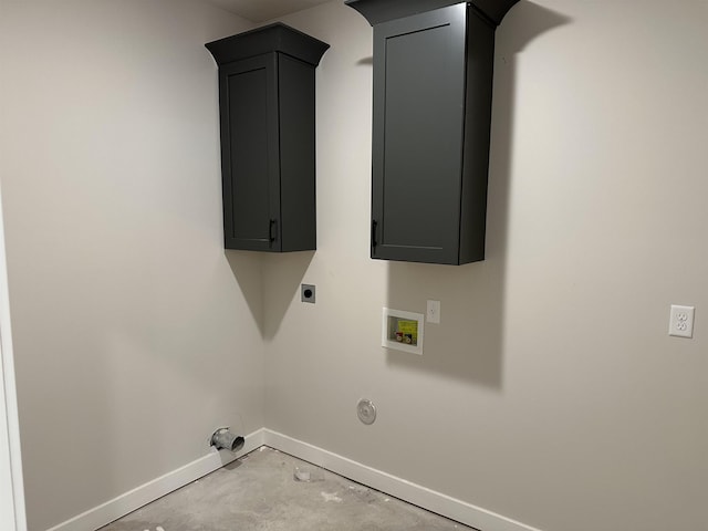 washroom with gas dryer hookup, hookup for a washing machine, and hookup for an electric dryer