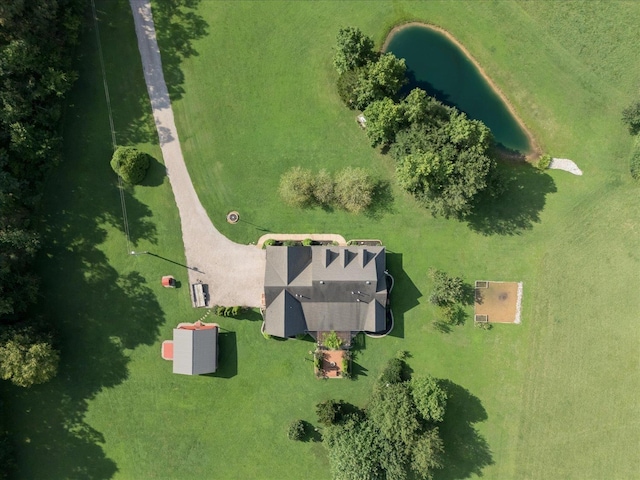 bird's eye view with a rural view