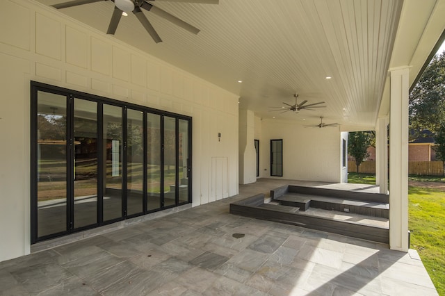 view of patio / terrace with ceiling fan